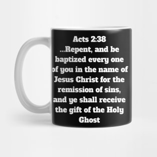 Acts 2:38 King James Version Bible Verse Typography Mug